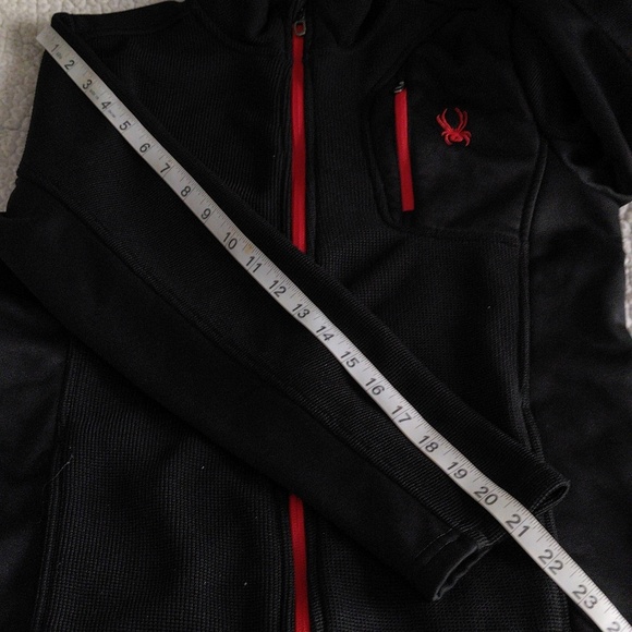 Spyder Youth Large 14/16 Full Zip Red Black Fleece Long Sleeve Sweater J… - Picture 10 of 16